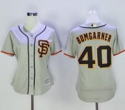 Wholesale Cheap Giants #40 Madison Bumgarner Grey Women's Road 2 Stitched MLB Jersey