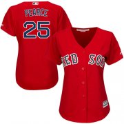Wholesale Cheap Red Sox #25 Steve Pearce Red Alternate Women's Stitched MLB Jersey