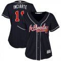 Wholesale Cheap Braves #11 Ender Inciarte Navy Blue Alternate Women's Stitched MLB Jersey
