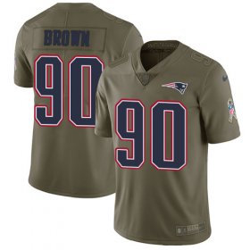 Wholesale Cheap Nike Patriots #90 Malcom Brown Olive Youth Stitched NFL Limited 2017 Salute to Service Jersey