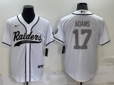 Wholesale Men's Las Vegas Raiders #17 Davante Adams White Grey Stitched MLB Cool Base Nike Baseball Jersey