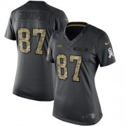 Wholesale Cheap Nike Buccaneers #87 Rob Gronkowski Black Women's Stitched NFL Limited 2016 Salute to Service Jersey