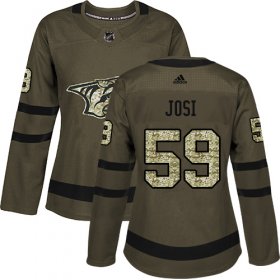 Wholesale Cheap Adidas Predators #59 Roman Josi Green Salute to Service Women\'s Stitched NHL Jersey