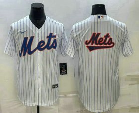 Wholesale Cheap Men\'s New York Mets Big Logo White Cool Base Stitched Baseball Jerseys