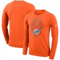 Wholesale Cheap Men's Miami Dolphins Nike Orange Fan Gear Icon Performance Long Sleeve T-Shirt