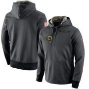 Wholesale Cheap Men's Los Angeles Rams Nike Anthracite Salute to Service Player Performance Hoodie