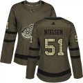 Wholesale Cheap Adidas Red Wings #51 Frans Nielsen Green Salute to Service Women's Stitched NHL Jersey
