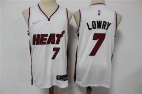 Wholesale Cheap Men\'s Miami Heat #7 Kyle Lowry White Nike 75th Anniversary Diamond 2021 Stitched Jersey