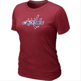 Wholesale Cheap Women\'s Washington Capitals Big & Tall Logo Red NHL T-Shirt