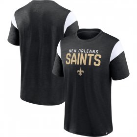 Wholesale Men\'s New Orleans Saints Black White Home Stretch Team T-Shirt