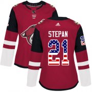 Wholesale Cheap Adidas Coyotes #21 Derek Stepan Maroon Home Authentic USA Flag Women's Stitched NHL Jersey