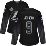 Cheap Adidas Lightning #9 Tyler Johnson Black Alternate Authentic Women's 2020 Stanley Cup Champions Stitched NHL Jersey