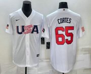 Wholesale Cheap Men's USA Baseball #65 Nestor Cortes 2023 White World Classic Stitched Jersey