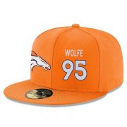 Wholesale Cheap Denver Broncos #95 Derek Wolfe Snapback Cap NFL Player Orange with White Number Stitched Hat