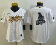 Wholesale Cheap Women's Los Angeles Dodgers Big Logo White 2022 All Star Stitched Cool Base Nike Jerseys