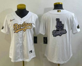 Wholesale Cheap Women\'s Los Angeles Dodgers Big Logo White 2022 All Star Stitched Cool Base Nike Jerseys