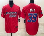 Wholesale Cheap Men's Puerto Rico Baseball #39 Edwin Diaz 2023 Red World Baseball Classic Stitched Jersey