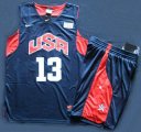 Wholesale Cheap 2012 Olympic USA Team #13 Chris Paul Blue Basketball Jerseys& Shorts Suit