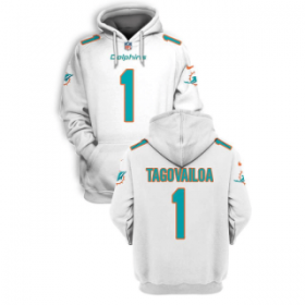 Wholesale Cheap Men\'s Miami Dolphins #1 Tua Tagovailoa White 2021 Pullover Hoodie