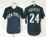 Wholesale Cheap Men's Seattle Mariners #24 Ken Griffey Jr. Navy Blue Stitched MLB Cool Base Nike Jersey