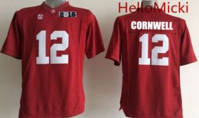 Wholesale Cheap Men\'s Alabama Crimson Tide #12 David Cornwell Red 2016 BCS College Football Nike Limited Jersey