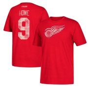 Wholesale Cheap Detroit Red Wings #9 Gordie Howe CCM Retired Player Name & Number T-Shirt Red