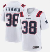 Wholesale Cheap Men's New England Patriots #38 Rhamondre Stevenson White Limited Stitched Game Jersey