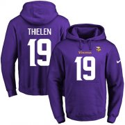 Wholesale Cheap Nike Vikings #19 Adam Thielen Purple Name & Number Pullover NFL Hoodie