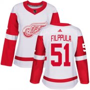 Wholesale Cheap Adidas Red Wings #51 Valtteri Filppula White Road Authentic Women's Stitched NHL Jersey