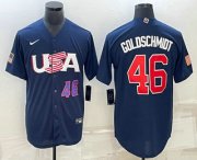 Wholesale Cheap Mens USA Baseball #46 Paul Goldschmidt Number 2023 Navy World Baseball Classic Stitched Jersey
