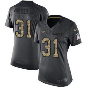 Wholesale Cheap Nike Buccaneers #31 Antoine Winfield Jr. Black Women\'s Stitched NFL Limited 2016 Salute to Service Jersey