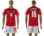 Wholesale Cheap Austria #16 Wimmer Red Home Soccer Country Jersey
