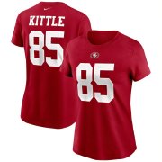 Wholesale Cheap San Francisco 49ers #85 George Kittle Nike Women's Team Player Name & Number T-Shirt Scarlet
