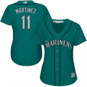 Wholesale Cheap Mariners #11 Edgar Martinez Green Alternate Women's Stitched MLB Jersey