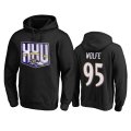 Wholesale Cheap Baltimore Ravens #95 Derek Wolfe Men's Black Team 25th Season Pullover Hoodie