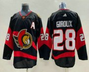 Wholesale Cheap Men's Ottawa Senators #28 Claude Giroux Black 2022 Reverse Retro Authentic Jersey