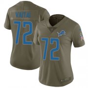 Wholesale Cheap Nike Lions #72 Halapoulivaati Vaitai Olive Women's Stitched NFL Limited 2017 Salute To Service Jersey