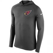 Wholesale Cheap Men's Arizona Cardinals Nike Charcoal Stadium Touch Long Sleeve Hooded Performance T-Shirt