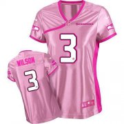 Wholesale Cheap Nike Seahawks #3 Russell Wilson Pink Women's Be Luv'd Stitched NFL Elite Jersey