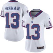 Wholesale Cheap Nike Giants #13 Odell Beckham Jr White Women's Stitched NFL Limited Rush Jersey