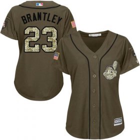 Wholesale Cheap Indians #23 Michael Brantley Green Salute to Service Women\'s Stitched MLB Jersey