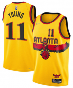 Wholesale Cheap Men's Atlanta Hawks #11 Trae Young Yellow Stitched Game Jersey
