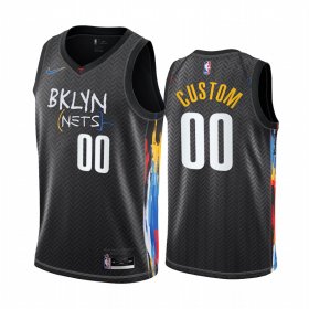 Wholesale Cheap Men\'s Nike Nets Custom Personalized Black NBA Swingman 2020-21 City Edition Jersey