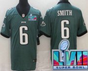 Wholesale Cheap Women's Philadelphia Eagles #6 DeVonta Smith Limited Green Super Bowl LVII Vapor Jersey