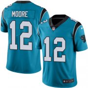 Wholesale Cheap Nike Panthers #12 DJ Moore Blue Men's Stitched NFL Limited Rush Jersey