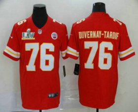 Wholesale Cheap Men\'s Kansas City Chiefs #76 Laurent Duvernay-Tardif Red 2021 Super Bowl LV Vapor Untouchable Stitched Nike Limited NFL Jersey