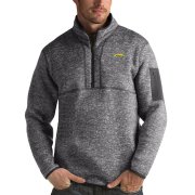 Wholesale Cheap Los Angeles Chargers Antigua Fortune Quarter-Zip Pullover Jacket Charcoal