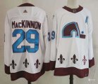 Wholesale Cheap Men's Colorado Avalanche #29 Nathan MacKinnon White Adidas 2020-21 Stitched NHL Jersey