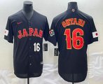 Wholesale Cheap Men's Japan Baseball #16 Shohei Ohtani Number 2023 Black World Classic Stitched Jerseys