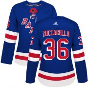 Wholesale Cheap Adidas Rangers #36 Mats Zuccarello Royal Blue Home Authentic Women's Stitched NHL Jersey
